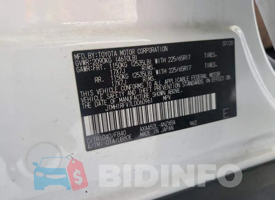 JTMH1RFV7LD060961 Photo# 14