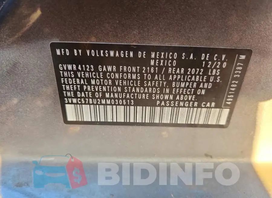 3VWC57BU2MM030513 Photo# 13