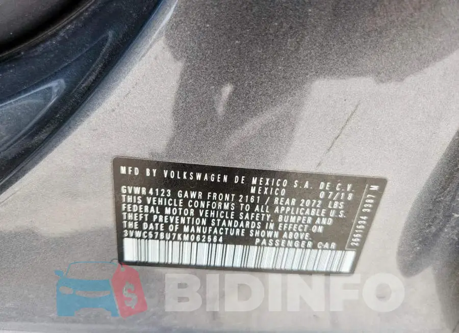 3VWC57BU7KM062564 Photo# 12