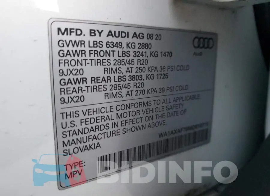 WA1AXAF79MD010710 Photo# 13