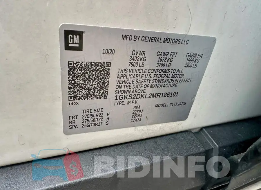 1GKS2DKL2MR186101 Photo# 10