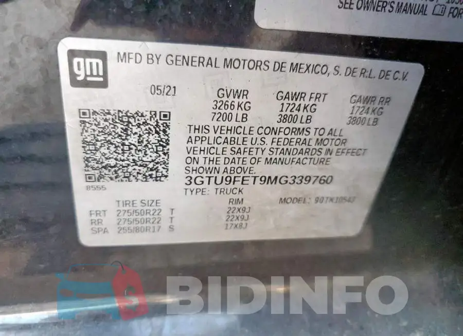 3GTU9FET9MG339760 Photo# 12