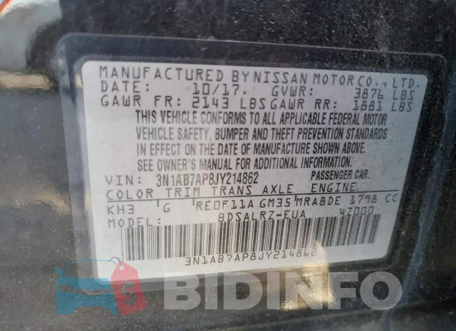 3N1AB7AP8JY214862 Photo# 12