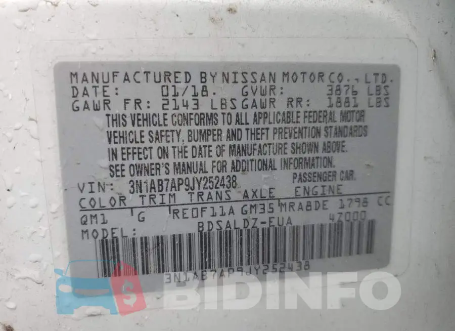 3N1AB7AP9JY252438 Photo# 12