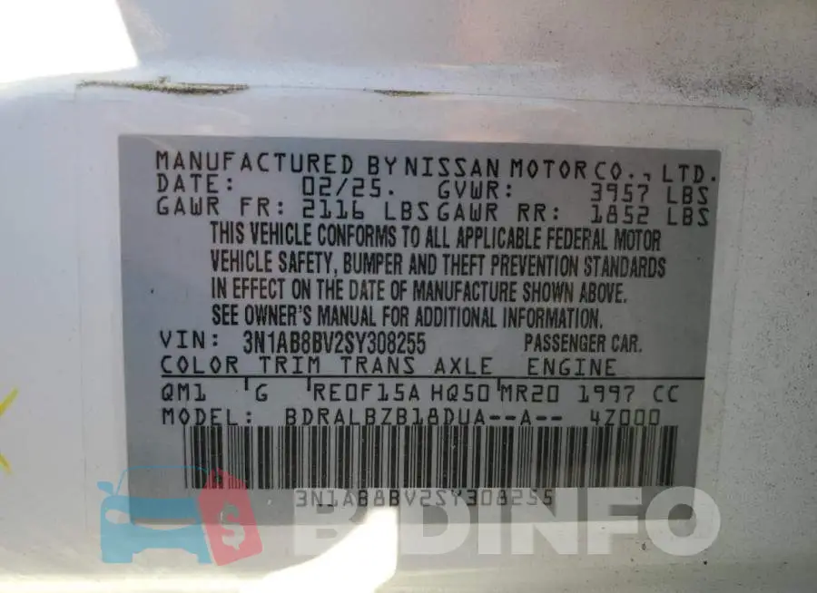 3N1AB8BV2SY308255 Photo# 13