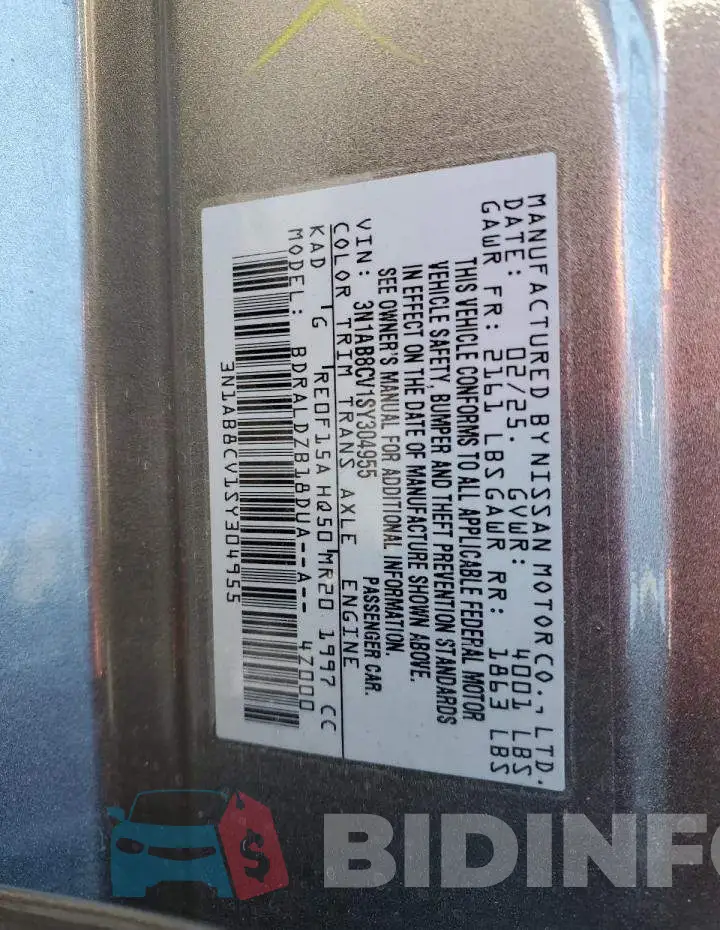 3N1AB8CV1SY304955 Photo# 12