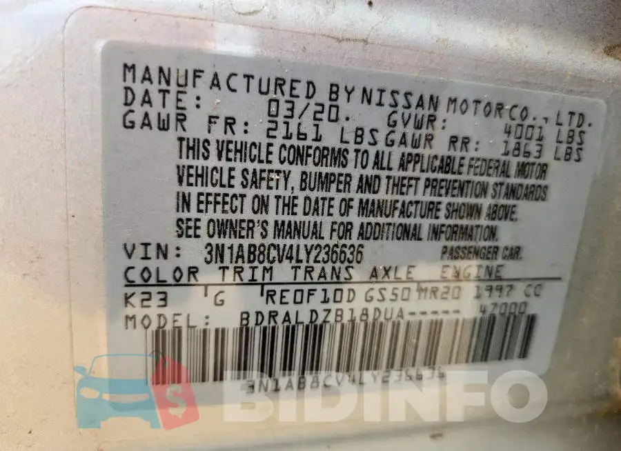 3N1AB8CV4LY236636 Photo# 12