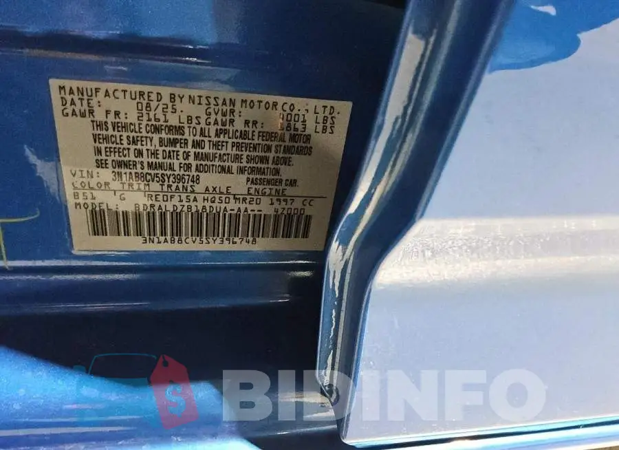 3N1AB8CV5SY396748 Photo# 12