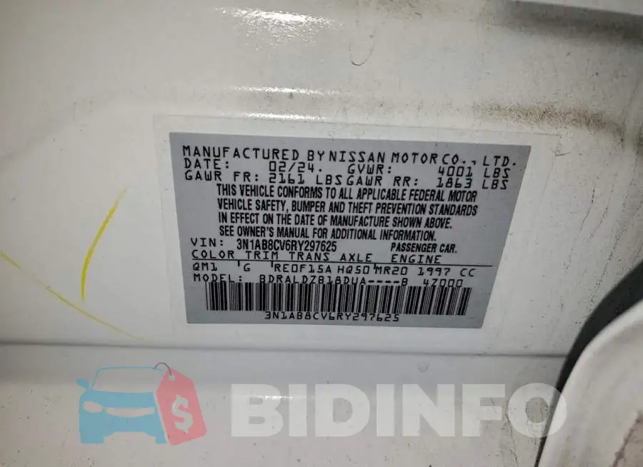 3N1AB8CV6RY297625 Photo# 12