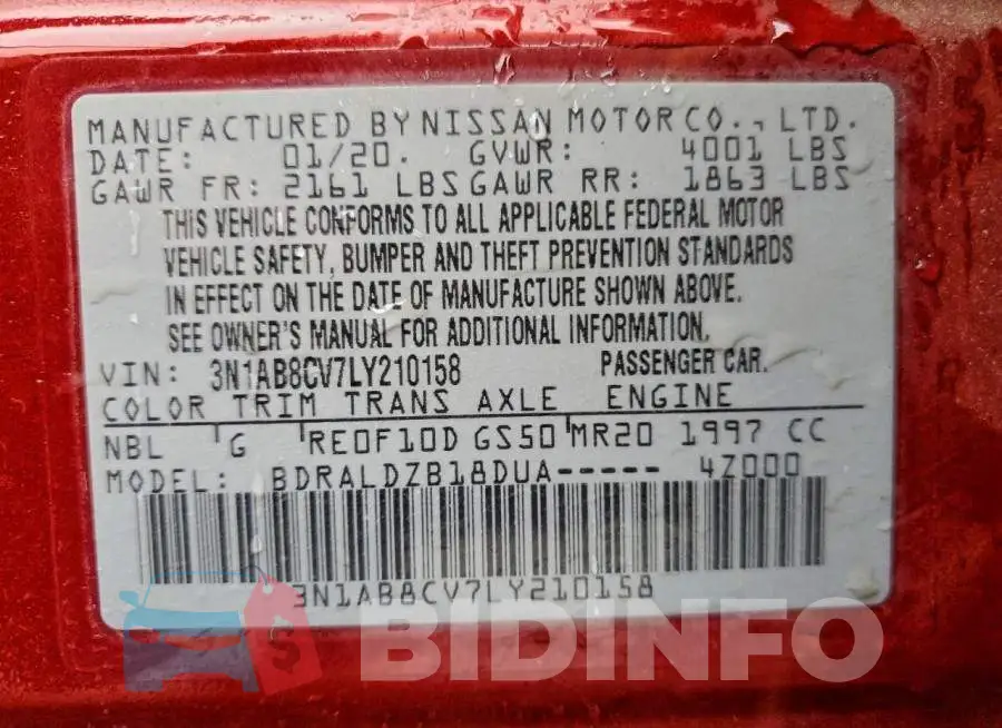 3N1AB8CV7LY210158 Photo# 13