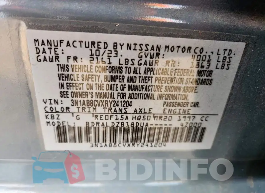 3N1AB8CVXRY241204 Photo# 12
