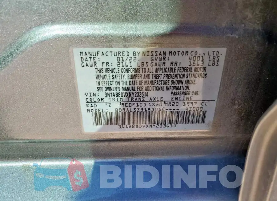 3N1AB8DVXNY233614 Photo# 12