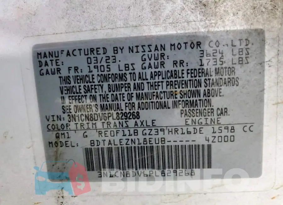 3N1CN8DV6PL829268 Photo# 13