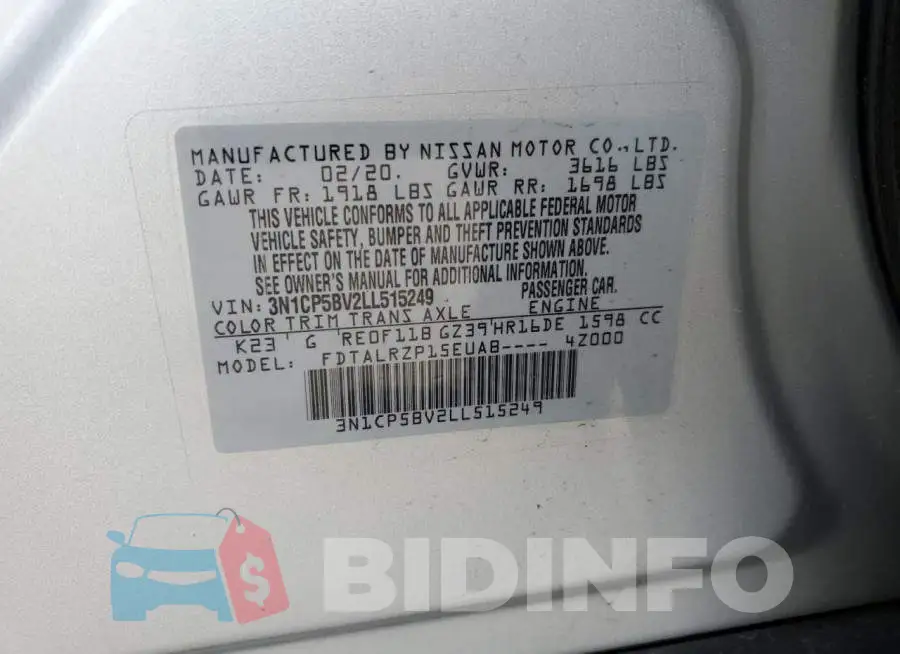 3N1CP5BV2LL515249 Photo# 13