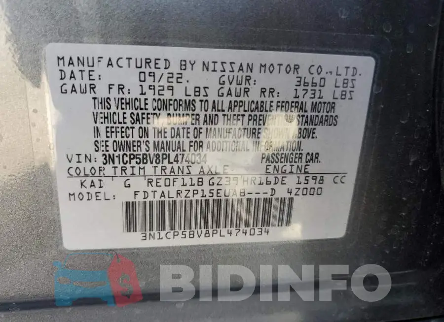 3N1CP5BV8PL474034 Photo# 12
