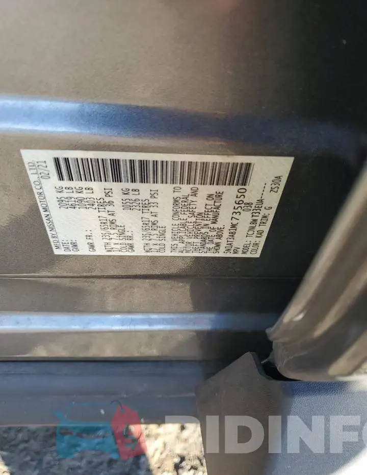 5N1AT3AB1MC735650 Photo# 14