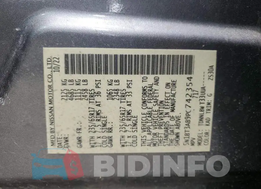 5N1BT3AB9PC742354 Photo# 13
