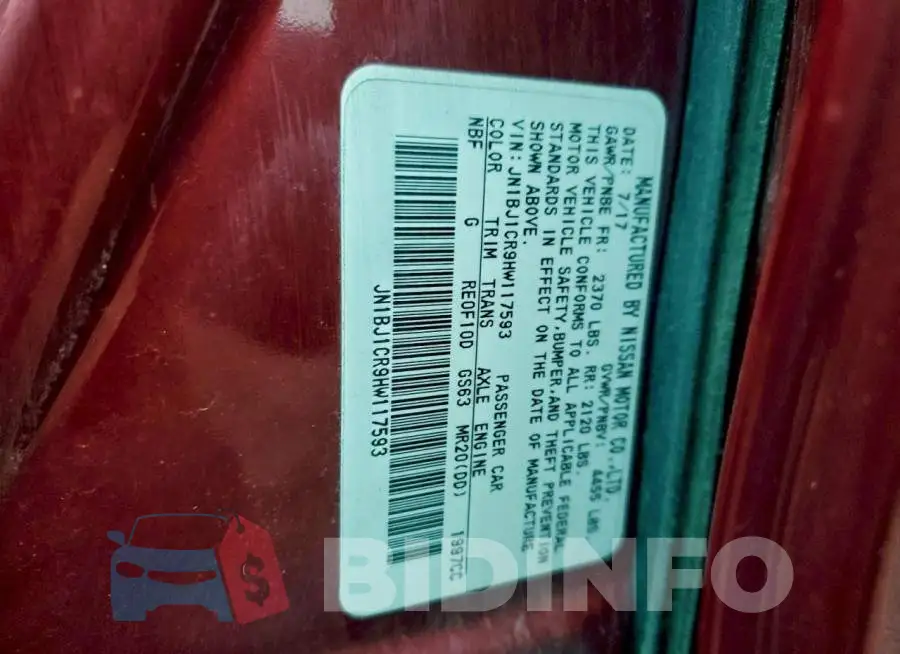 JN1BJ1CR9HW117593 Photo# 13