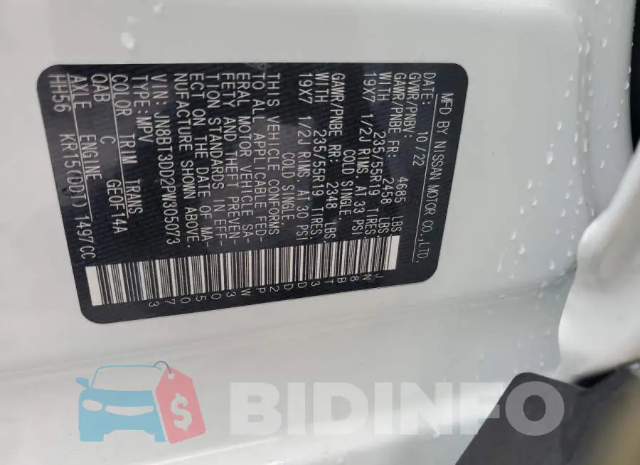JN8BT3DD2PW305073 Photo# 13