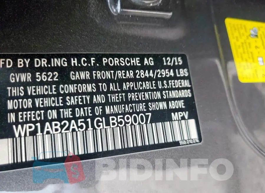WP1AB2A51GLB59007 Photo# 13