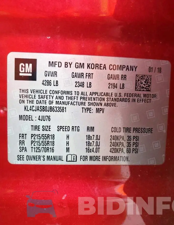 KL4CJASB0JB633581 Photo# 13
