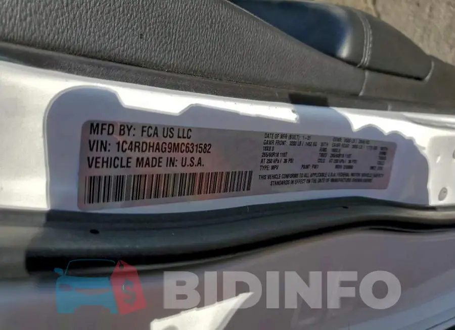 1C4RDHAG9MC631582 Photo# 13