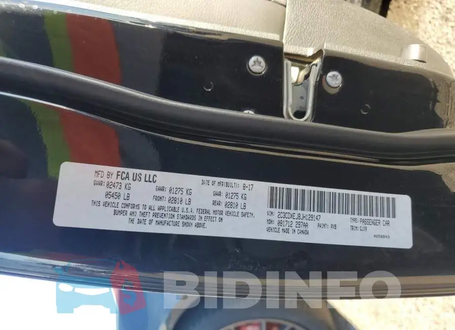2C3CDXEJ8JH129147 Photo# 12