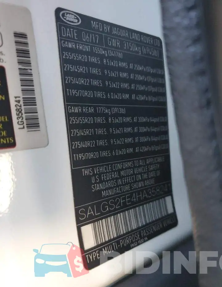 SALGS2FE4HA358241 Photo# 13