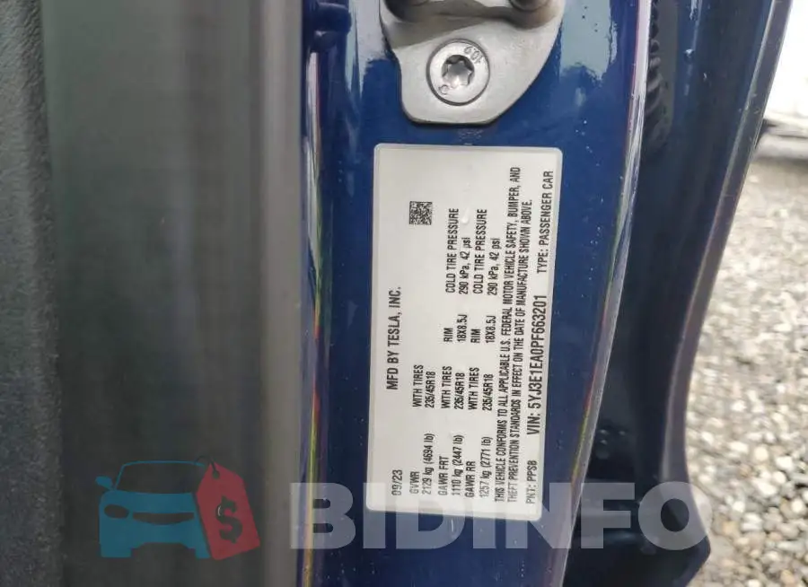 5YJ3E1EA0PF663201 Photo# 12