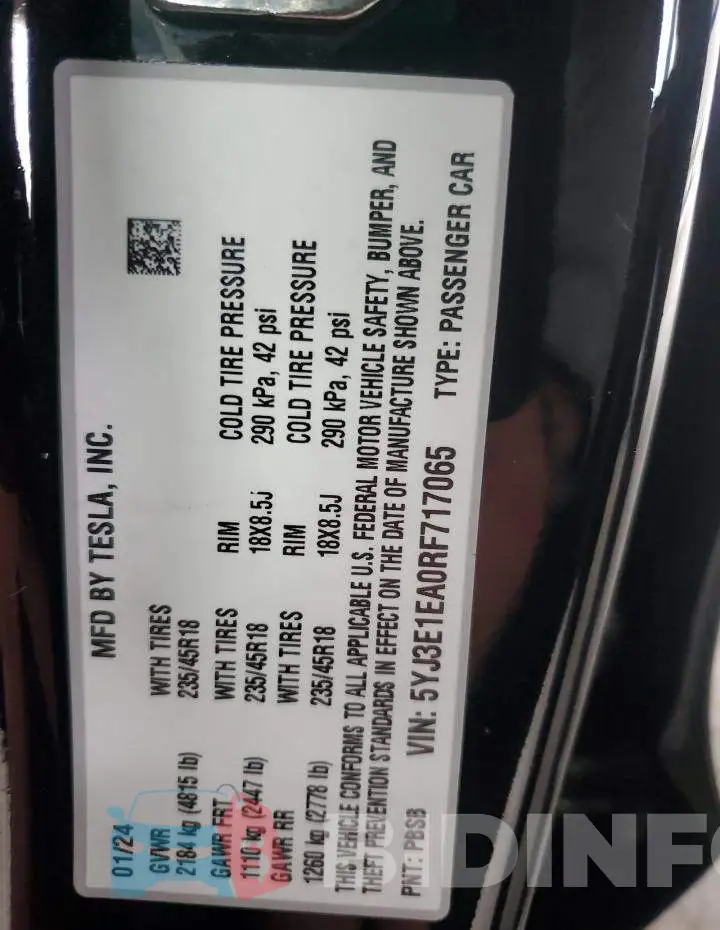5YJ3E1EA0RF717065 Photo# 12