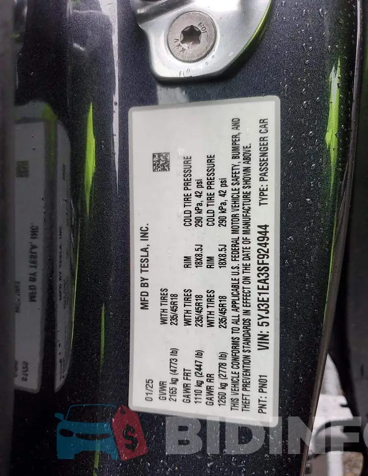 5YJ3E1EA3SF924944 Photo# 12