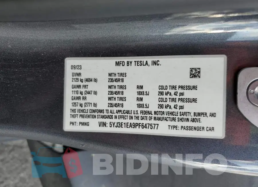 5YJ3E1EA9PF647577 Photo# 13