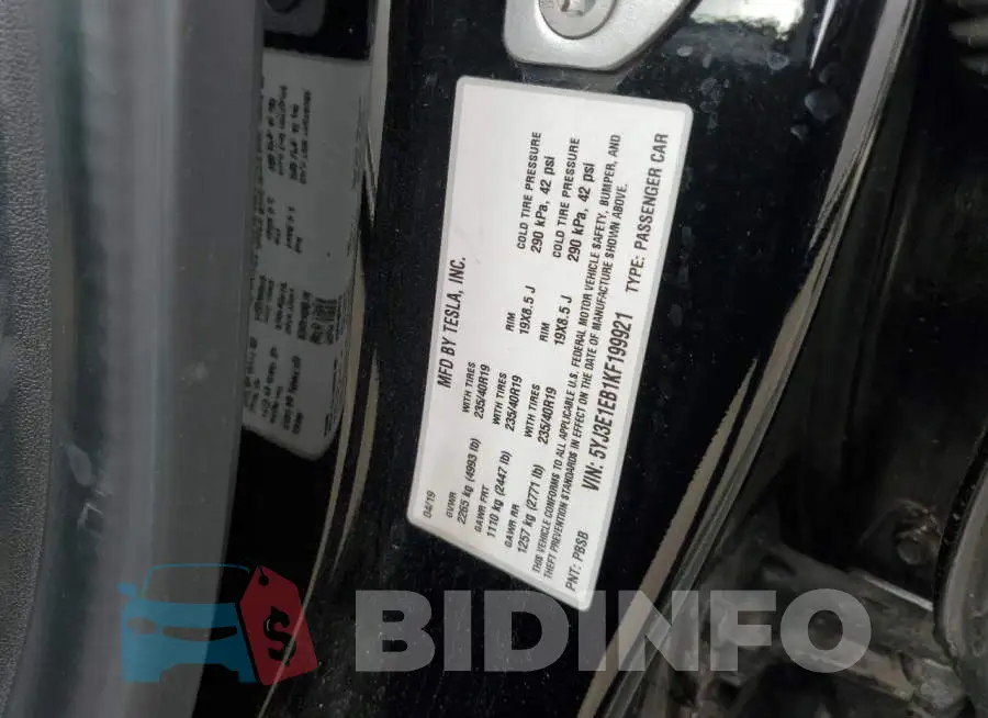 5YJ3E1EB1KF199921 Photo# 13