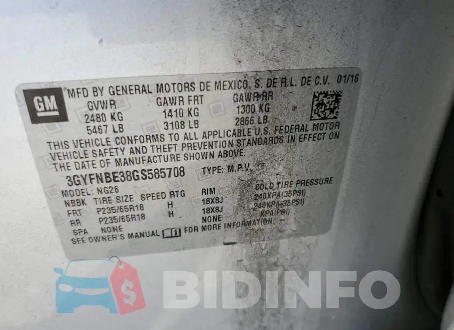 3GYFNBE38GS585708 Photo# 14