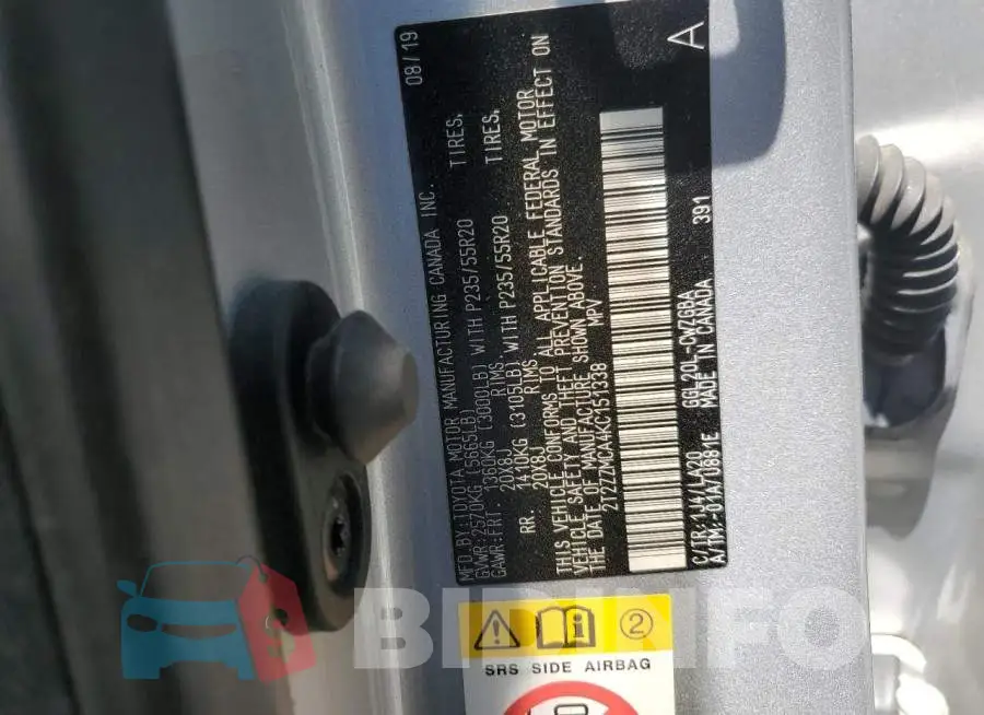 2T2ZZMCA4KC151338 Photo# 12