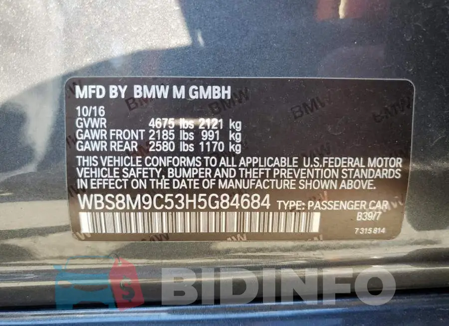 WBS8M9C53H5G84684 Photo# 12