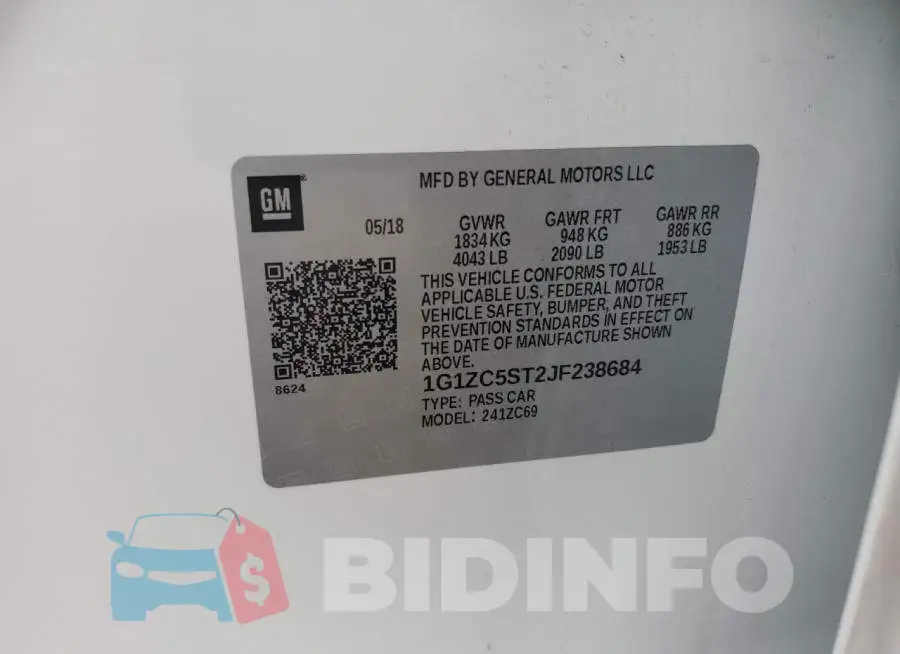 1G1ZC5ST2JF238684 Photo# 12