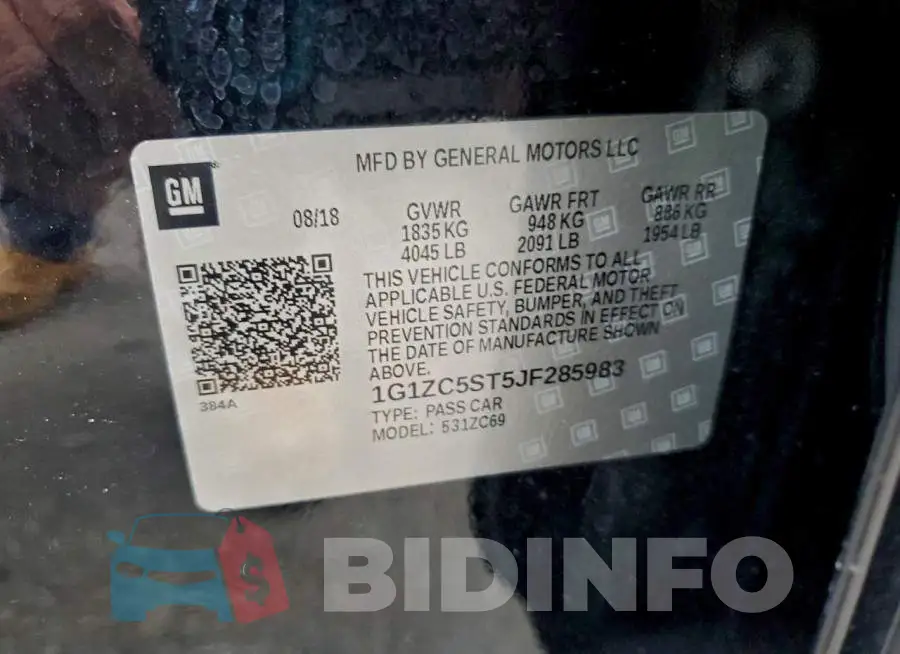 1G1ZC5ST5JF285983 Photo# 12