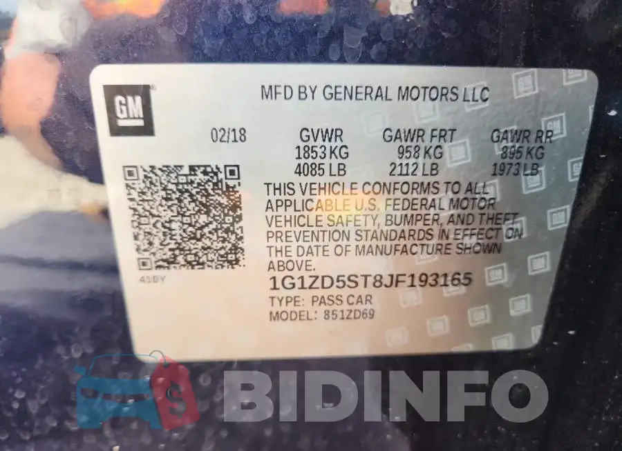 1G1ZD5ST8JF193165 Photo# 12