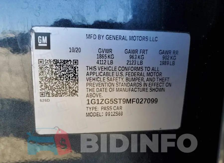 1G1ZG5ST9MF027099 Photo# 12