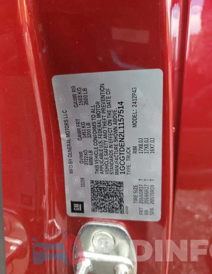 1GCGTDEN2L1157514 Photo# 13