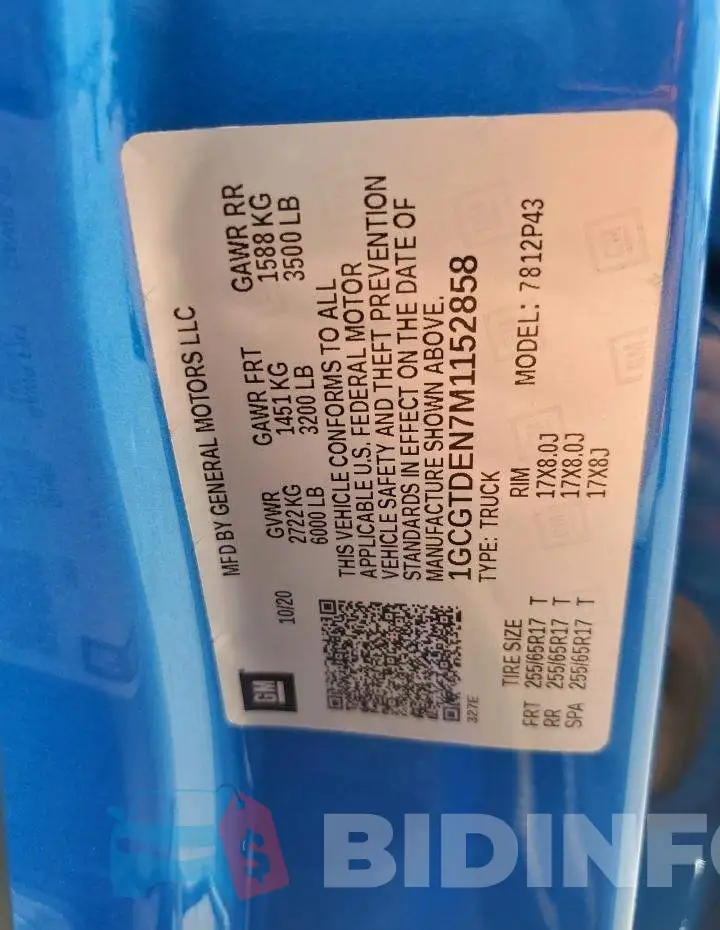1GCGTDEN7M1152858 Photo# 12