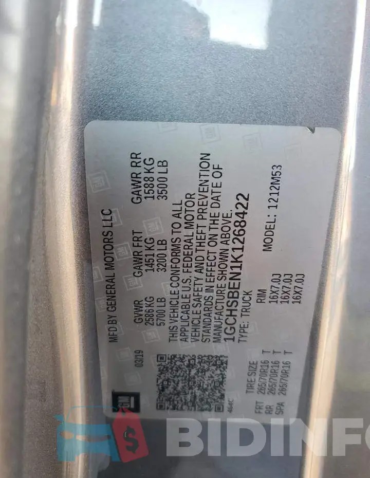 1GCHSBEN1K1268422 Photo# 12