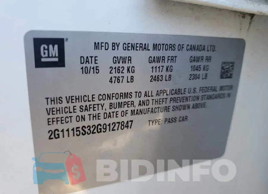 2G1115S32G9127847 Photo# 12