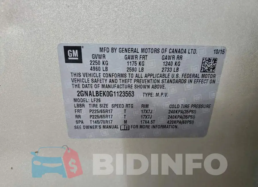 2GNALBEK0G1123563 Photo# 13
