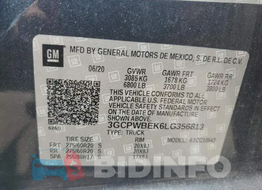 3GCPWBEK6LG356813 Photo# 12