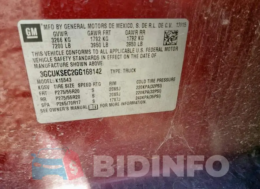 3GCUKSEC2GG168142 Photo# 12