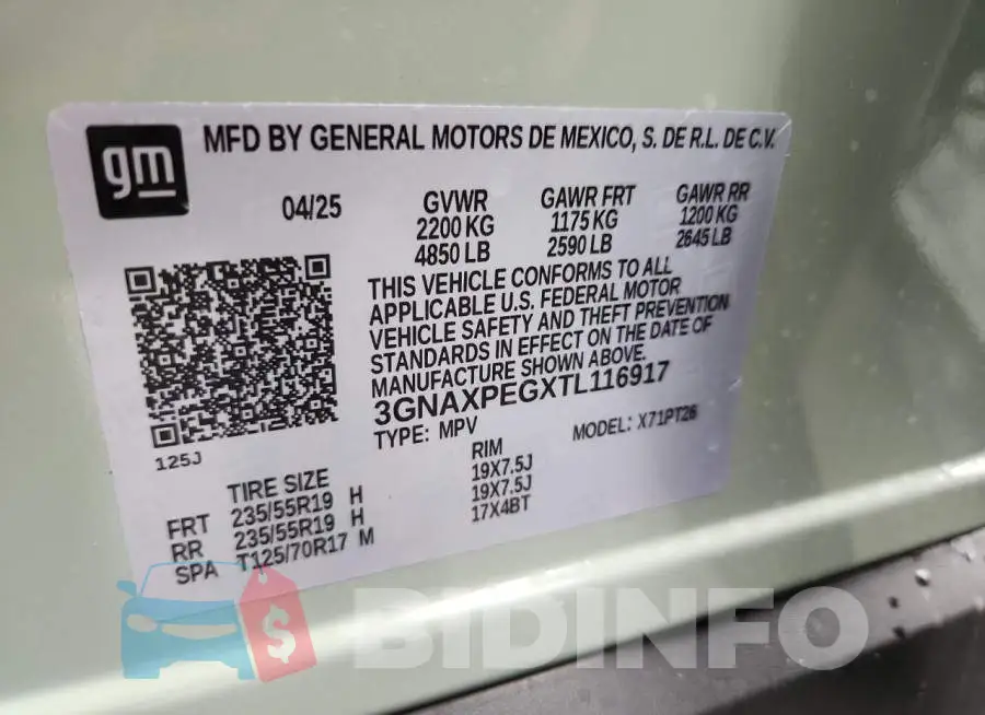 3GNAXPEGXTL116917 Photo# 12