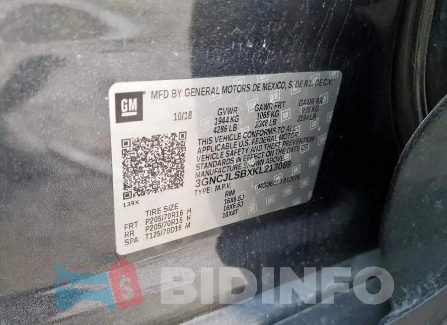 3GNCJLSBXKL213089 Photo# 12