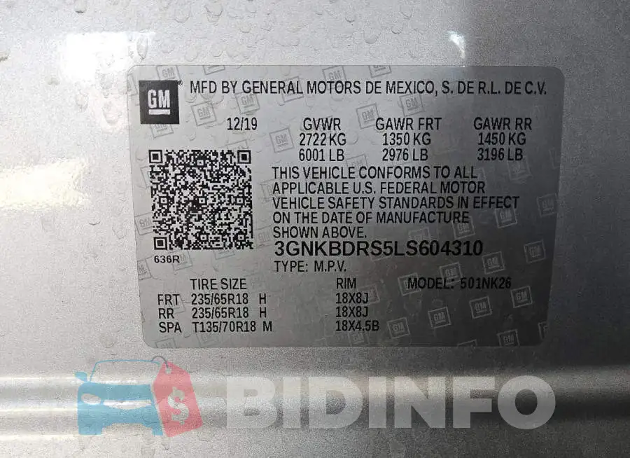 3GNKBDRS5LS604310 Photo# 13